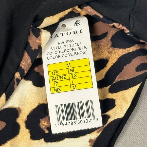 Natori Riviera High Waisted Reversible Bikini Bottom Leopard Black Medium - Picture 5 of 8